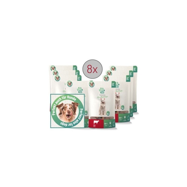Fellicita Rind Fleischstreifen 8x 50g Fellonis Hundesnacks