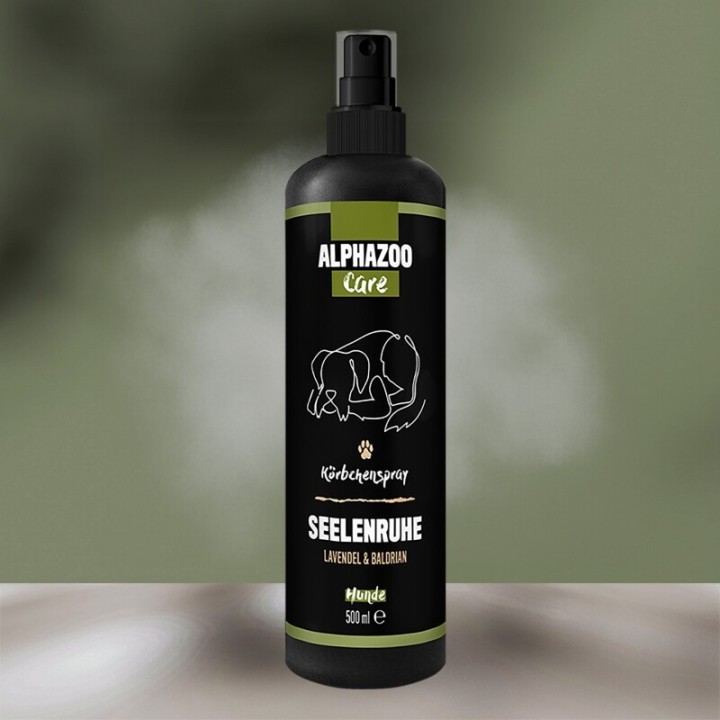 ALPHAZOO Seelenruhe Beruhigungsspray für Hunde I Beruhigungsmittel mit Baldrian 500 ml