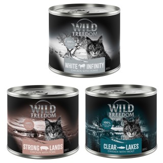 Wild Freedom Adult 6 x 200 g - getreidefreie Rezeptur - Mixpaket 3 (Forelle, Schwein, Pferd)