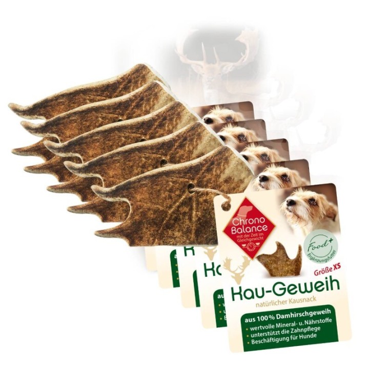 ChronoBalance natürliches Damhirsch Kaugeweih 5xXS, 5x