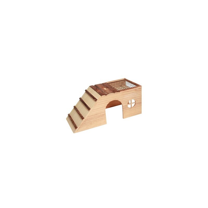 Kerbl Pet Nagerhaus mit Rampe und Futterplatz Nature