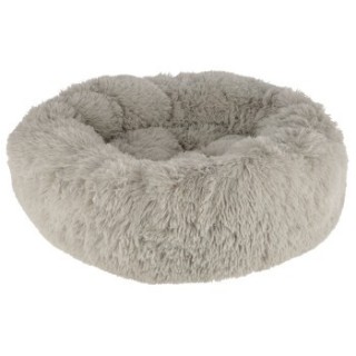 Kerbl Pet Kuschelbett Fluffy, Hellgrau, Rund, Ø76cmx19cm