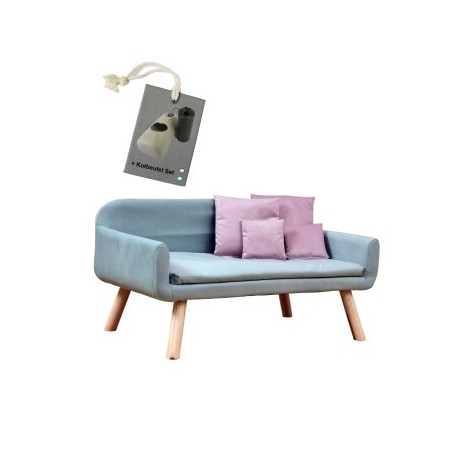 Rohrschneider Hundesofa Chicago mit Gratis-Beigabe hellblau