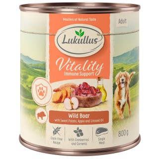 Sparpaket Lukullus Vitality 24 x 800 g - Unterstützung für das Immunsystem: Wildschwein (getreidefrei)