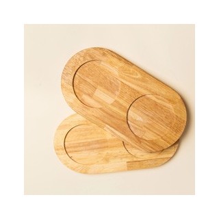 pino Napfunterlage Serving Tray Holz natur, Gr. S/M, Maße: ca. 41,5 x 22 cm