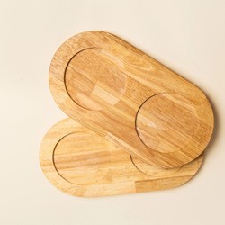 pino Napfunterlage Serving Tray Holz natur, Gr. S/M, Maße: ca. 41,5 x 22 cm