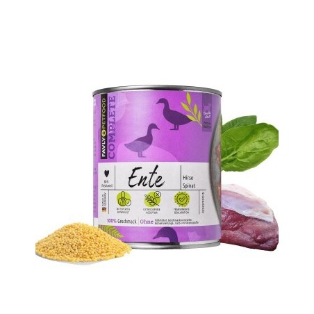 FAVLY Petfood Nassfutter Ente mit Hirse & Spinat 12x800 g