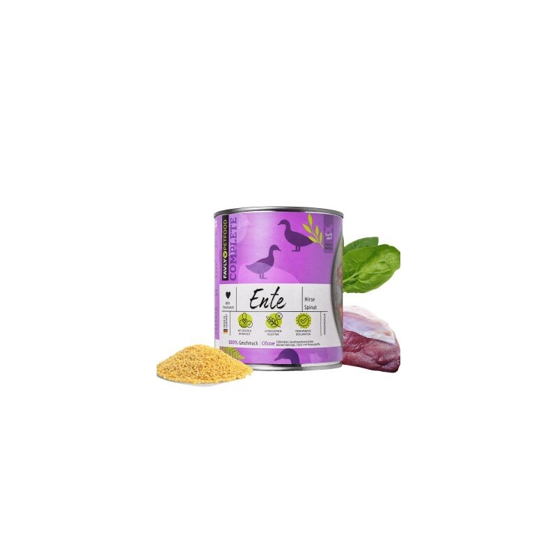 FAVLY Petfood Nassfutter Ente mit Hirse & Spinat 24x800 g