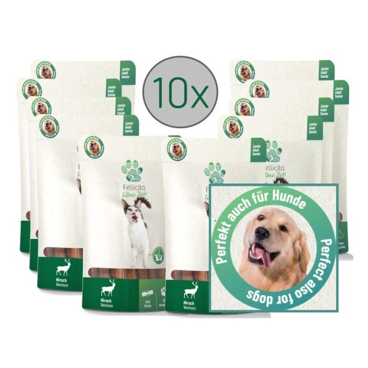 Fellicita Hirsch Sticks 10x 50g Fellonis Hundesnacks