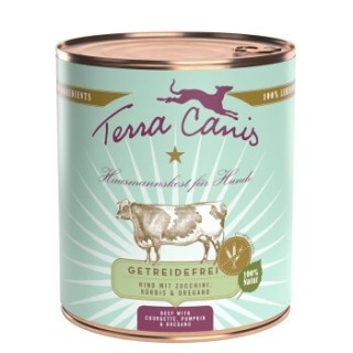 Terra Canis Getreidefrei Adult 6x800g Rind mit Zucchini, Kürbis und Oregano