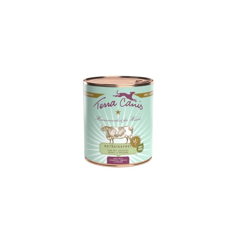 Terra Canis Getreidefrei Adult 6x800g Rind mit Zucchini, Kürbis und Oregano