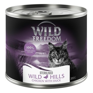 Wild Freedom Adult Sterilised 6 x 200 g - getreidefreie Rezeptur - Wild Hills Sterilised - Ente & Huhn