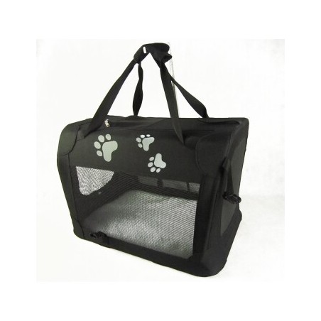 Josty Transporttasche Nylon schwarz mit Pfoten