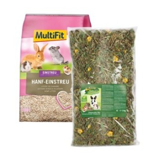 MultiFit Grainfree Löwenzahn 1kg und Hanfstreu