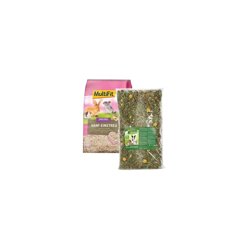 MultiFit Grainfree Löwenzahn 1kg und Hanfstreu