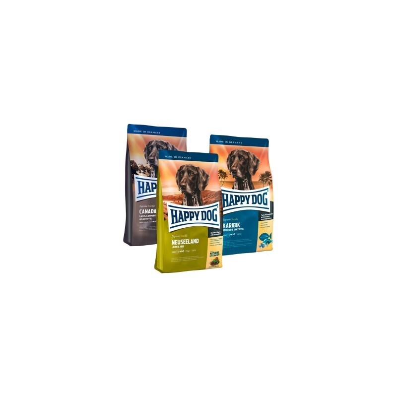 HAPPY DOG Sensible Probierpaket Länderreise 3x1kg Mixpaket 1