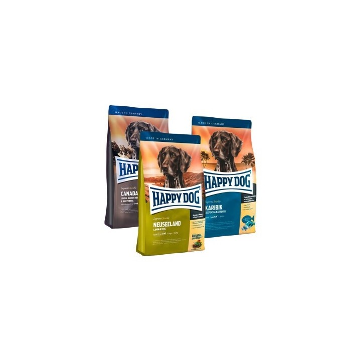 HAPPY DOG Sensible Probierpaket Länderreise 3x1kg Mixpaket 1