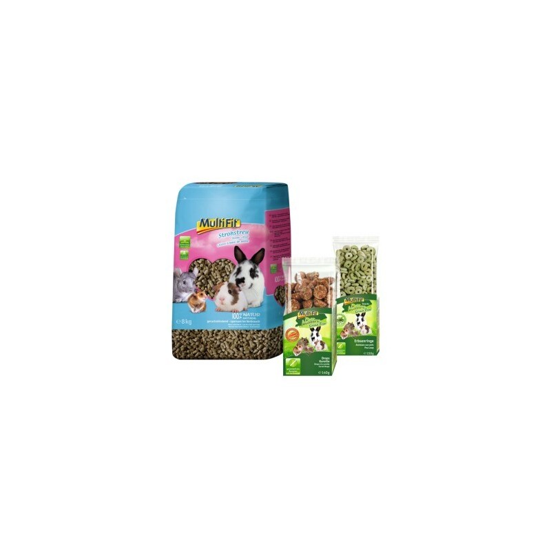 MultiFit Strohstreu Unterstreu + MultiFit Snacks 8,29 kg