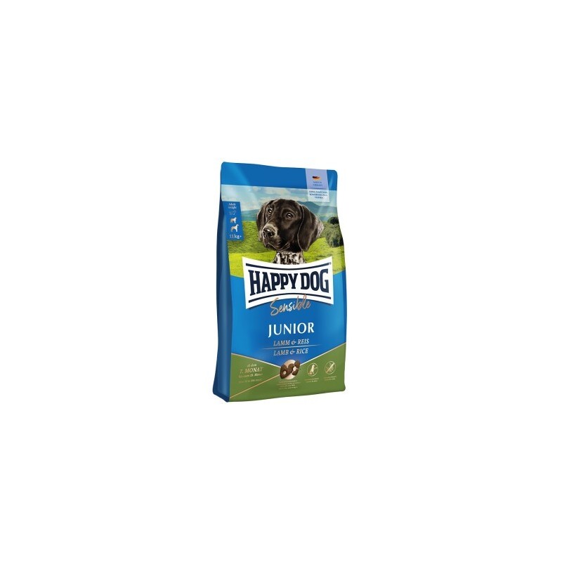 HAPPY DOG Sensible Trockenfutter Hund Junior, Lamm & Reis 4 kg