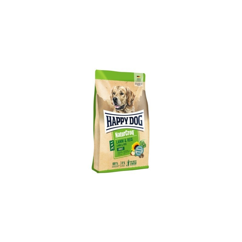 HAPPY DOG NaturCroq Trockenfutter Hund Adult, Lamm & Reis 2x15 kg