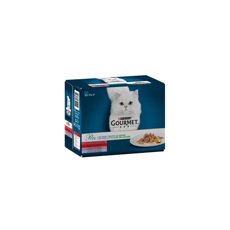 GOURMET Perle Erlesene Streifen mit Gemüse 12x85 g