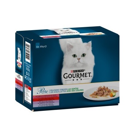 GOURMET Perle Erlesene Streifen mit Gemüse 12x85 g