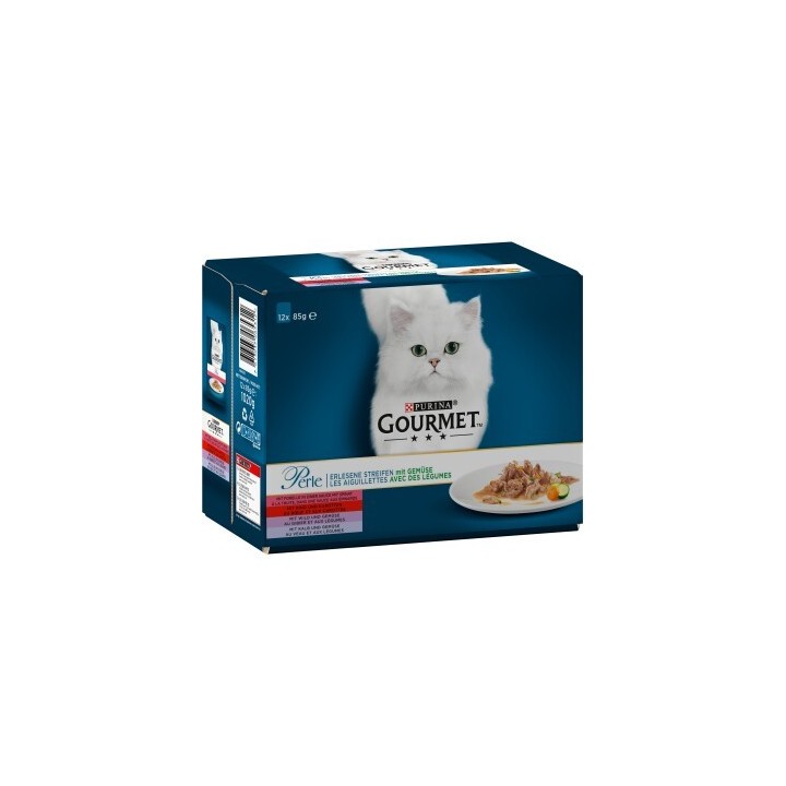 GOURMET Perle Erlesene Streifen mit Gemüse 12x85 g