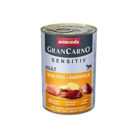 animonda GranCarno Sensitiv Nassfutter Hund Adult, Pute und Kartoffel 12x400 g