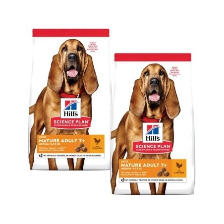 Hill's Science Plan Mature Adult 7+ Senior Light mit Huhn 2x14 kg