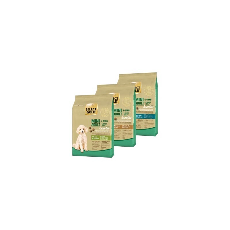 SELECT GOLD Sensitive Adult Mini Probierpaket 3x1kg Probierpaket 1, Mix-Pack