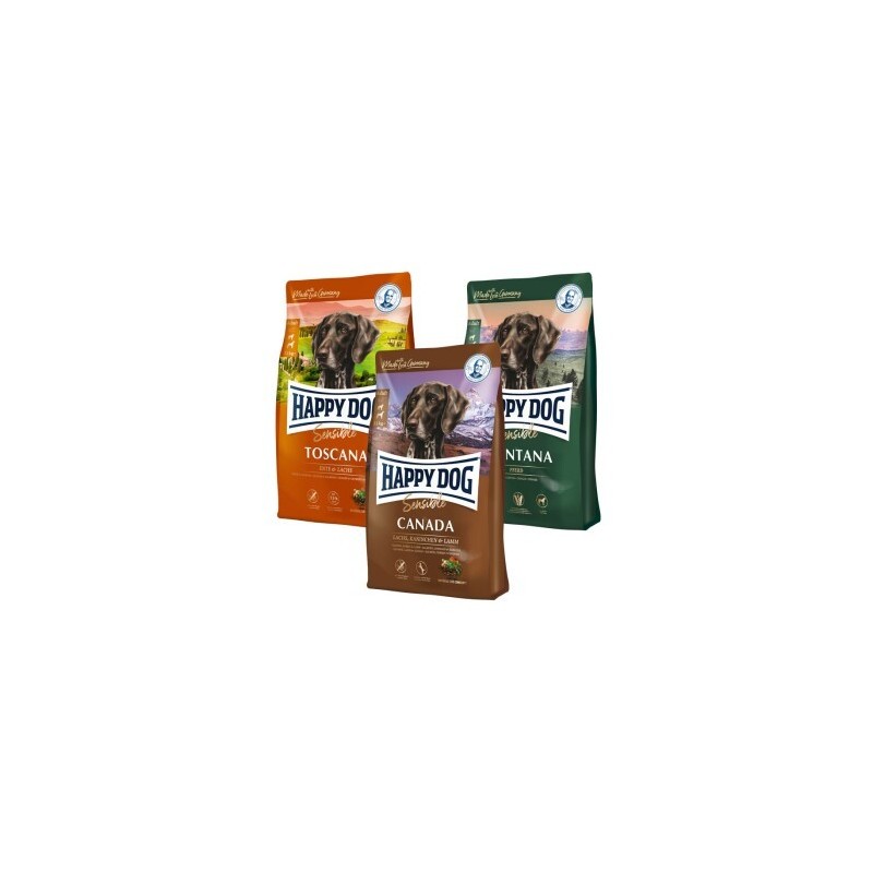 HAPPY DOG Sensible Probierpaket Länderreise 3x1kg Mixpaket 2