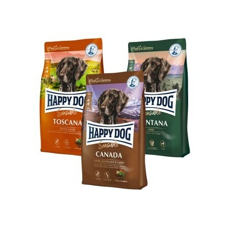 HAPPY DOG Sensible Probierpaket Länderreise 3x1kg Mixpaket 2