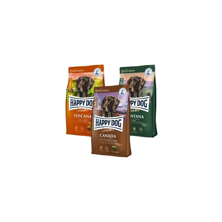 HAPPY DOG Sensible Probierpaket Länderreise 3x1kg Mixpaket 2