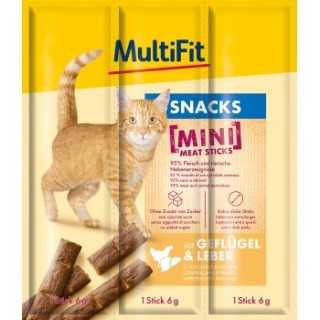 MultiFit Mini Meat Sticks 25x3x6g Geflügel & Leber