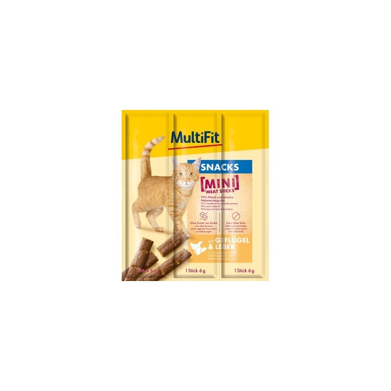 MultiFit Mini Meat Sticks 25x3x6g Geflügel & Leber