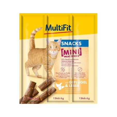 MultiFit Mini Meat Sticks 25x3x6g Geflügel & Leber