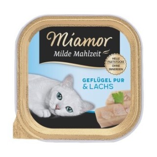 Miamor Milde Mahlzeit Geflügel pur und Lachs 32x100 g
