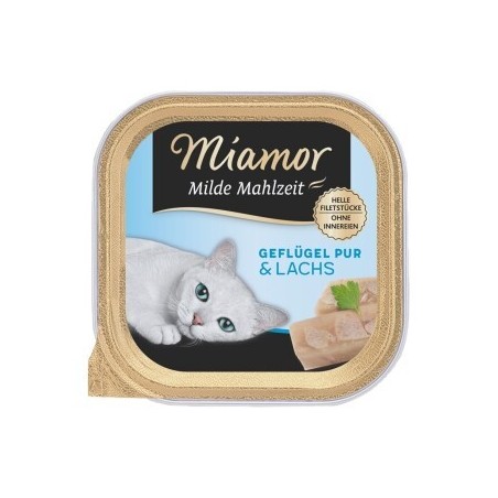 Miamor Milde Mahlzeit Geflügel pur und Lachs 32x100 g
