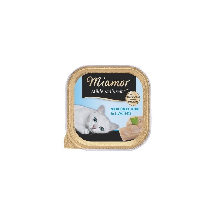Miamor Milde Mahlzeit Geflügel pur und Lachs 32x100 g