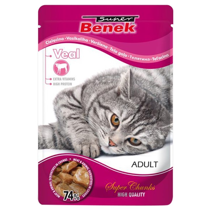 Super Benek Super Chunks 24 x 100 g - Kalb in Sauce