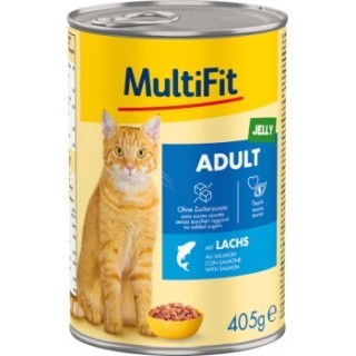 MultiFit Nassfutter Katze Adult, in Gelee, Lachs 6x405 g