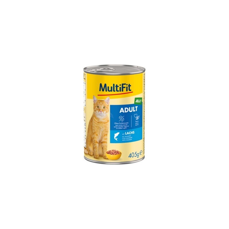 MultiFit Nassfutter Katze Adult, in Gelee, Lachs 6x405 g