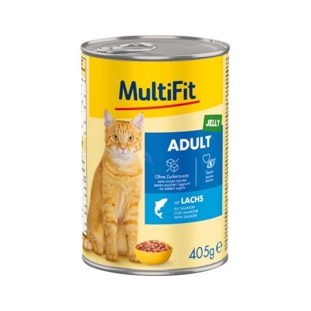MultiFit Nassfutter Katze Adult, in Gelee, Lachs 6x405 g