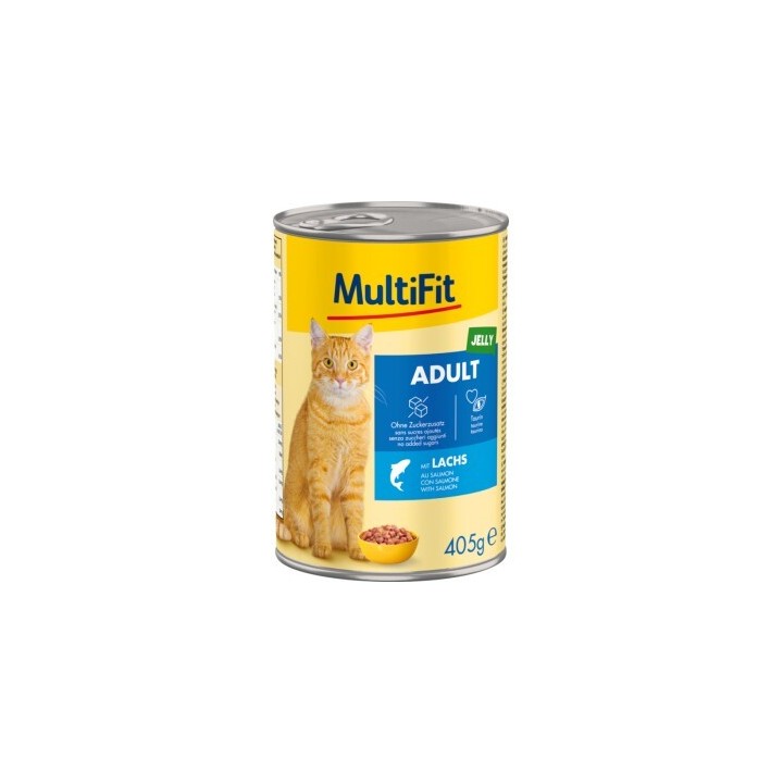 MultiFit Nassfutter Katze Adult, in Gelee, Lachs 6x405 g