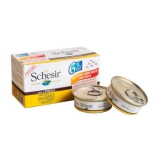 Schesir 24x50 g Huhn mit Reis, Im eigenen Saft