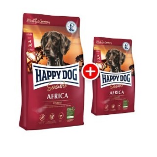 HAPPY DOG Sensible Trockenfutter Hund Adult, Africa 12,5 kg + 1 kg