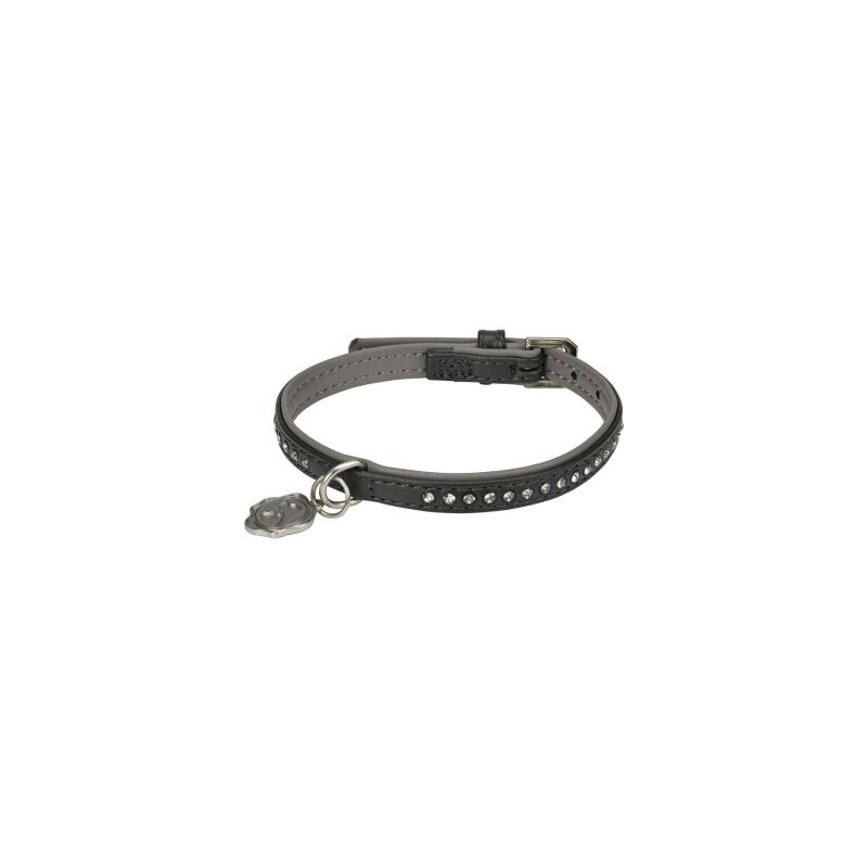 MORE Deluxe Halsband Strass anthrazit XXXS