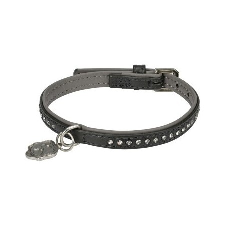 MORE Deluxe Halsband Strass anthrazit XXXS