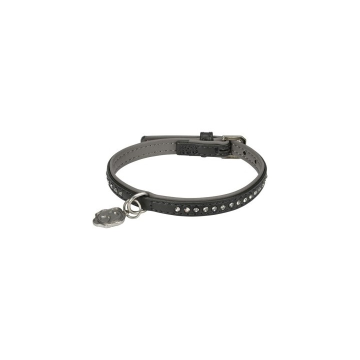 MORE Deluxe Halsband Strass anthrazit XXXS