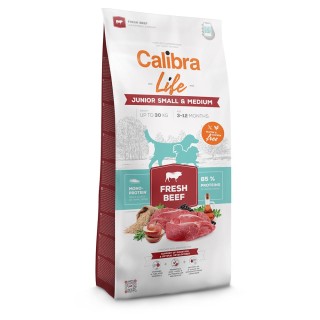 Calibra Life Junior Small & Medium Breed mit frischem Rind - 12 kg